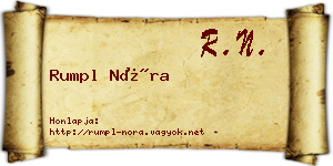 Rumpl Nóra névjegykártya